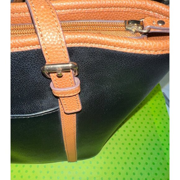 Anne Klein Womens Black & Brown Leather Tote Bag - Picture 6 of 9